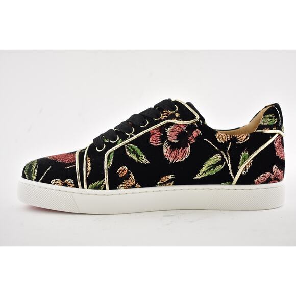 Christian Louboutin Vieira Orlato Flat Black Velvet Lace Up Low Top Sneaker 38 - Picture 9 of 12